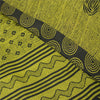 Sanskriti Vintage Sarees Green Pure Crepe Silk Printed Sari 5+yd Craft Fabric