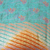 Sanskriti Vintage Sarees Blue Pure Crepe Silk Printed Sari 5+yd Craft Fabric