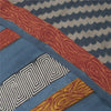 Sanskriti Vintage Sarees Blue Pure Crepe Silk Printed Sari 5+yd Craft Fabric