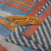 Sanskriti Vintage Sarees Blue Pure Crepe Silk Printed Sari 5+yd Craft Fabric