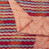 Sanskriti Vintage Sarees Red & Peach Pure Crepe Printed Sari 5+yd Craft Fabric