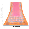 Sanskriti Vintage Sarees Pink 100%Pure Crepe Silk Printed Sari 5+yd Craft Fabric