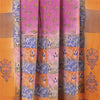 Sanskriti Vintage Sarees Pink 100%Pure Crepe Silk Printed Sari 5+yd Craft Fabric