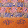 Sanskriti Vintage Sarees Pink 100%Pure Crepe Silk Printed Sari 5+yd Craft Fabric