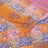 Sanskriti Vintage Sarees Pink 100%Pure Crepe Silk Printed Sari 5+yd Craft Fabric