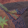 Sanskriti Vintage Sarees Brown Pure Crepe Silk Printed Sari 5+yd Craft Fabric