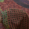 Sanskriti Vintage Sarees Brown Pure Crepe Silk Printed Sari 5+yd Craft Fabric