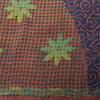 Sanskriti Vintage Sarees Brown Pure Crepe Silk Printed Sari 5+yd Craft Fabric