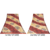 Sanskriti Vintage Sarees Red & Cream Pure Crepe Printed Sari 5+yd Craft Fabric
