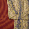 Sanskriti Vintage Sarees Cream & Red Pure Crepe Abstract Print Sari 5+yd Fabric