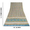 Sanskriti Vintage Sarees Blue Pure Crepe Floral Printed Sari 5+yd Craft Fabric