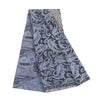 Sanskriti Vintage Sarees Blue Pure Crepe Paisley Printed Sari 5+yd Craft Fabric