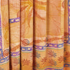 Sanskriti Vintage Sarees Orange Pure Crepe Floral Printed Sari 5+yd Craft Fabric