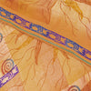 Sanskriti Vintage Sarees Orange Pure Crepe Floral Printed Sari 5+yd Craft Fabric