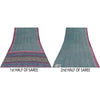Sanskriti Vintage Sarees Hand Block Printed Pure Crepe Sari 5+yd Craft Fabric