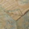 Sanskriti Vintage Sarees Peach Pure Crepe Hand Embroidered Sari 6+yd Fabric