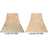 Sanskriti Vintage Sarees Peach Pure Crepe Hand Embroidered Sari 6+yd Fabric