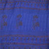 Sanskriti Vintage Sarees Green & Blue 100% Pure Crepe Floral Printed 5+YD Sari