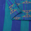 Sanskriti Vintage Sarees Blue 100% Pure Crepe Geometric Print 5+YD Textile Sari