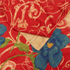 Sanskriti Vintage Sarees Red Pure Crepe Digital Printed Sari 5+yd Craft Fabric