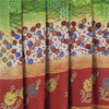 Sanskriti Vintage Sarees Red Pure Crepe Silk Floral Print Sari 5+yd Craft Fabric