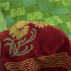Sanskriti Vintage Sarees Red Pure Crepe Silk Floral Print Sari 5+yd Craft Fabric