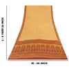 Sanskriti Vintage Sarees Pale Yellow Pure Crepe Printed Sari 5+yd Craft Fabric