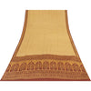 Sanskriti Vintage Sarees Pale Yellow Pure Crepe Printed Sari 5+yd Craft Fabric