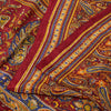 Sanskriti Vintage Sarees Red Pure Crepe Paisley Print 5+YD Indian Textile Sari