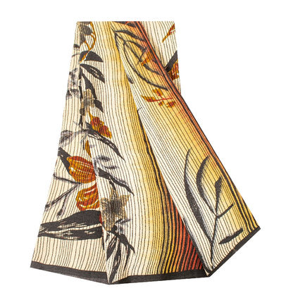 Sanskriti Vintage Sarees Ivory & Red Pure Crepe Floral Print 5+YD Indian Sari