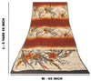 Sanskriti Vintage Sarees Ivory & Red Pure Crepe Floral Print 5+YD Indian Sari