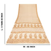 Sanskriti Vintage Sarees Ivory Pure Crepe Floral Printed Sari 5+yd Craft Supplie