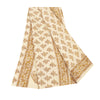 Sanskriti Vintage Sarees Ivory Pure Crepe Floral Printed Sari 5+yd Craft Supplie