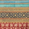 Sanskriti Vintage Sarees Blue & Cream Pure Crepe Floral Printed Sari 5+YD Fabric