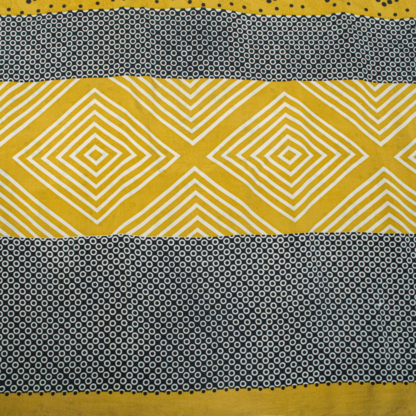 Sanskriti Vintage Saree Yellow Pure Crepe Geometric Printed Sari 5+Yard Fabric