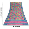 Sanskriti Vintage Sarees Multi Pure Crepe Floral Print 5+YD Indian Textile Sari