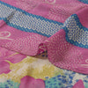 Sanskriti Vintage Sarees Multi Pure Crepe Floral Print 5+YD Indian Textile Sari