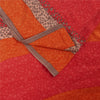 Sanskriti Vintage Sarees Red Pure Crepe Floral Print Sari 5+YD Crafts Supplies
