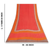 Sanskriti Vintage Sarees Red Pure Crepe Floral Print Sari 5+YD Crafts Supplies