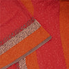 Sanskriti Vintage Sarees Red Pure Crepe Floral Print Sari 5+YD Crafts Supplies