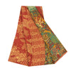 Sanskriti Vintage Sarees Green Pure Crepe Paisley Print 5+YD Quilting Material