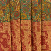 Sanskriti Vintage Sarees Green Pure Crepe Paisley Print 5+YD Quilting Material