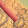 Sanskriti Vintage Sarees Green & Peach Pure Crepe Floral Print 5+YD Indian Sari