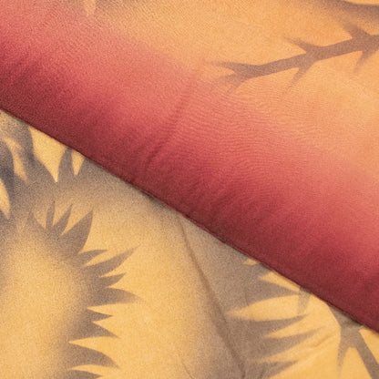 Sanskriti Vintage Sarees Green & Peach Pure Crepe Floral Print 5+YD Indian Sari