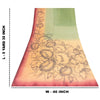 Sanskriti Vintage Sarees Green & Peach Pure Crepe Floral Print 5+YD Indian Sari