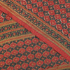 Sanskriti Vintage Sarees Dark Red 100% Pure Crepe Floral Print 5+YD Indian Sari