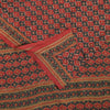 Sanskriti Vintage Sarees Dark Red 100% Pure Crepe Floral Print 5+YD Indian Sari