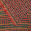 Sanskriti Vintage Sarees Dark Red 100% Pure Crepe Floral Print 5+YD Indian Sari