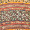 Sanskriti Vintage Sarees Yellow Pure Crepe Floral Print 5+YD For Quilting Sari