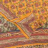 Sanskriti Vintage Sarees Yellow Pure Crepe Floral Print 5+YD For Quilting Sari